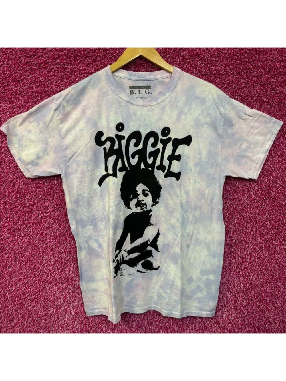 Notorious B.I.G Ready To Die Album Cover tiedye rap tee size large